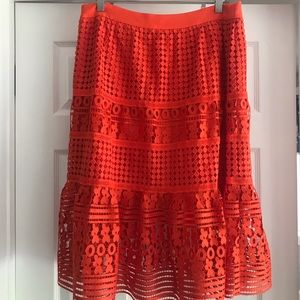 Diane von Furstenberg Tiana Crochet Lace Paneled Skirt
